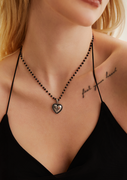 Aoi Y2k Schwarze Silberkette