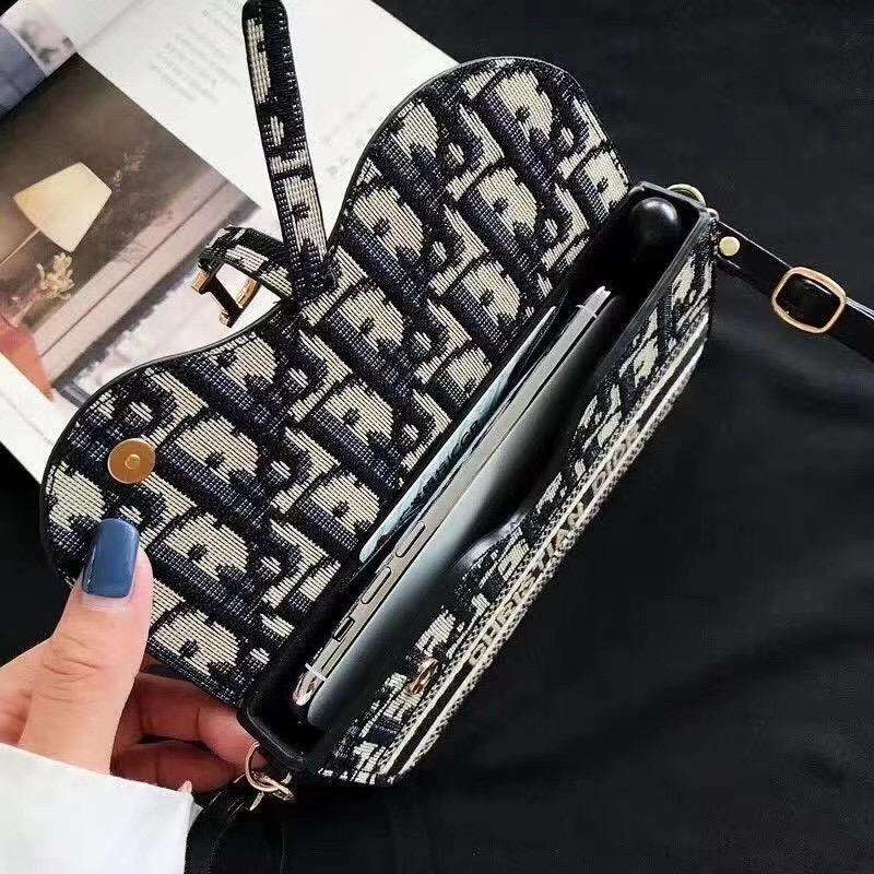 Black Floral Phone Bag