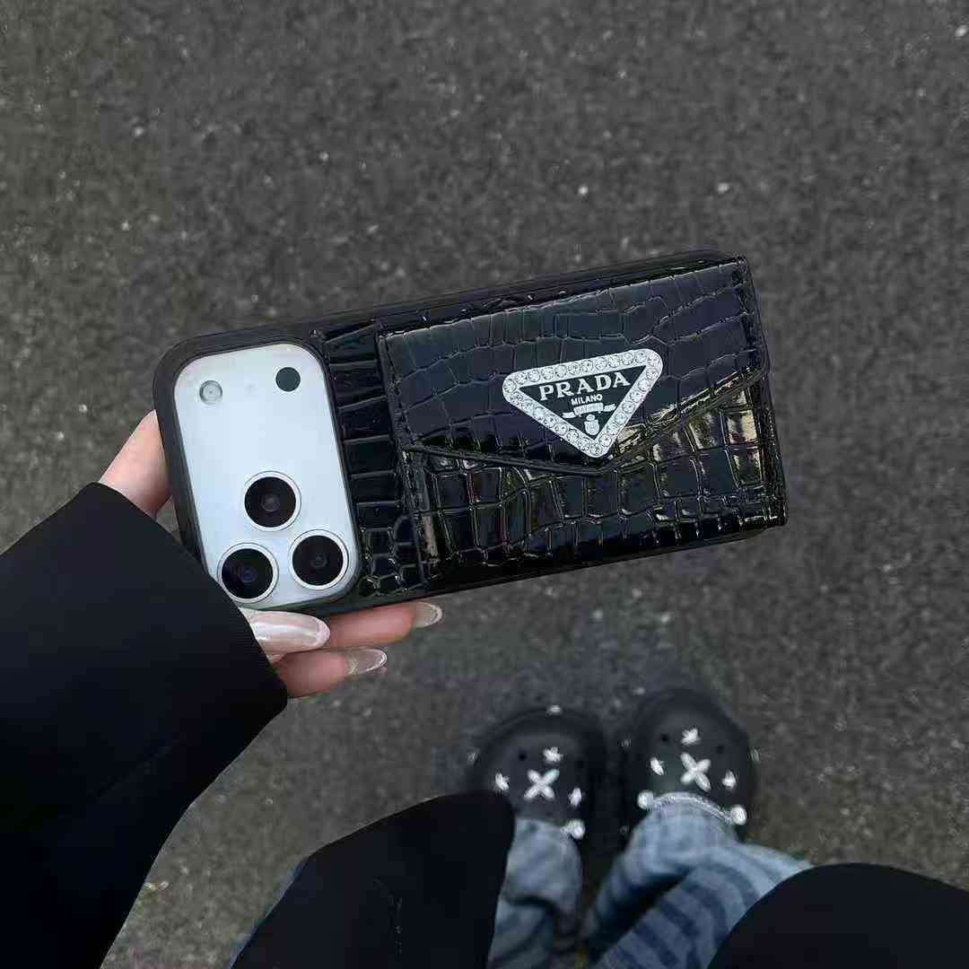 Black Card Wallet Phone Case For iPhone