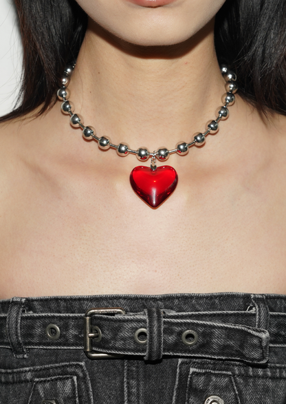 Collana con cuore rosso passione di Dora Summer