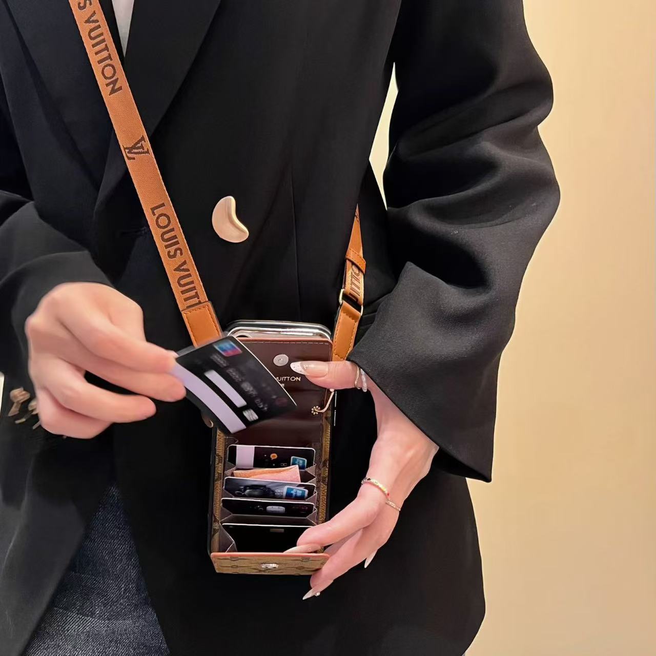 Wallet Strap Design Phone Case For iPhone