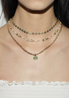 Jaded Jade Goldene Halskette