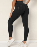 Aubrey Scrunch Pocket Leggings - Black