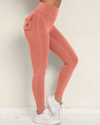 Aubrey Scrunch Pocket Leggings - Peach