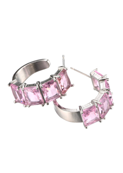 Cocktail-Ohrringe mit rosa Diamanten