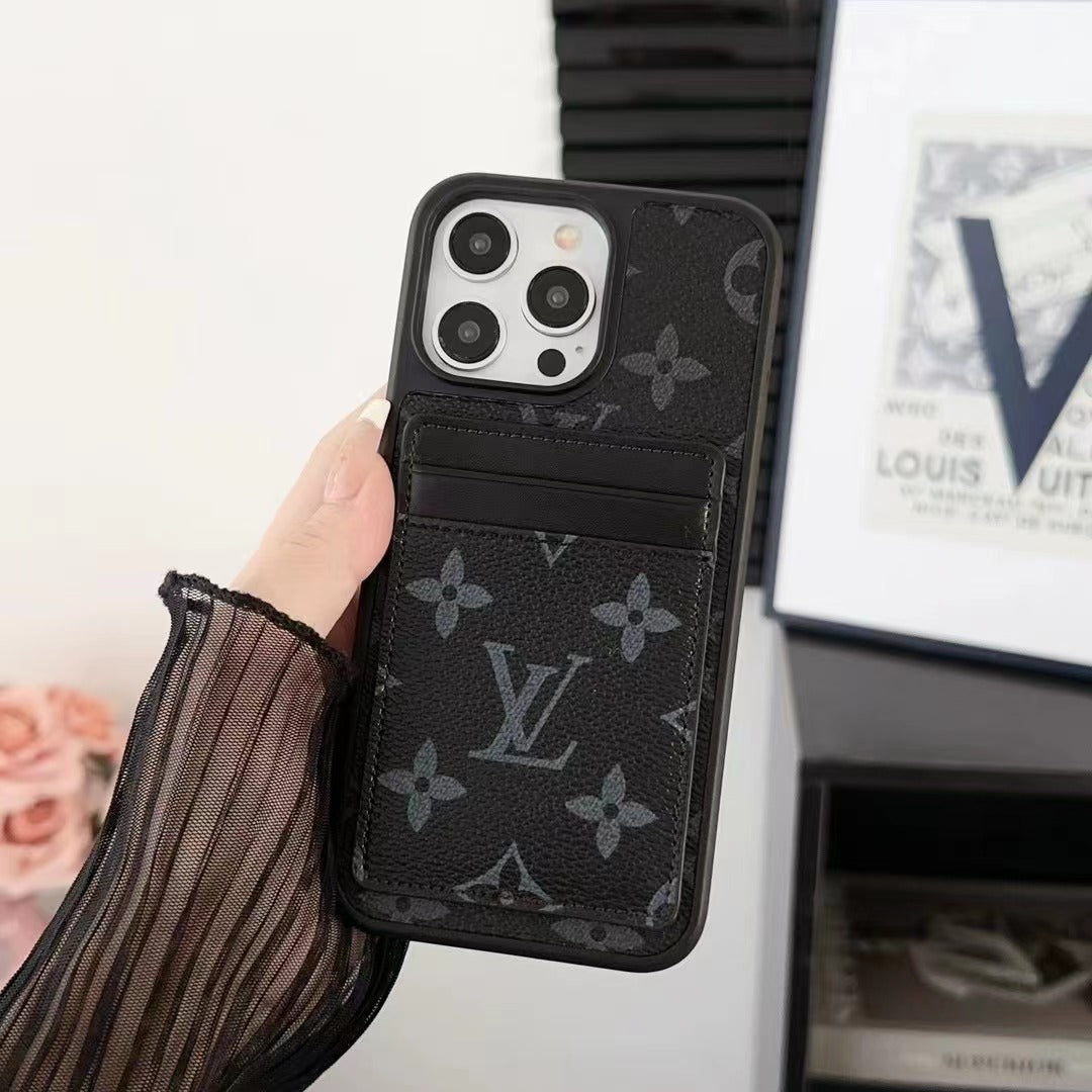 Printed Card Holder Phone Case For iPhone