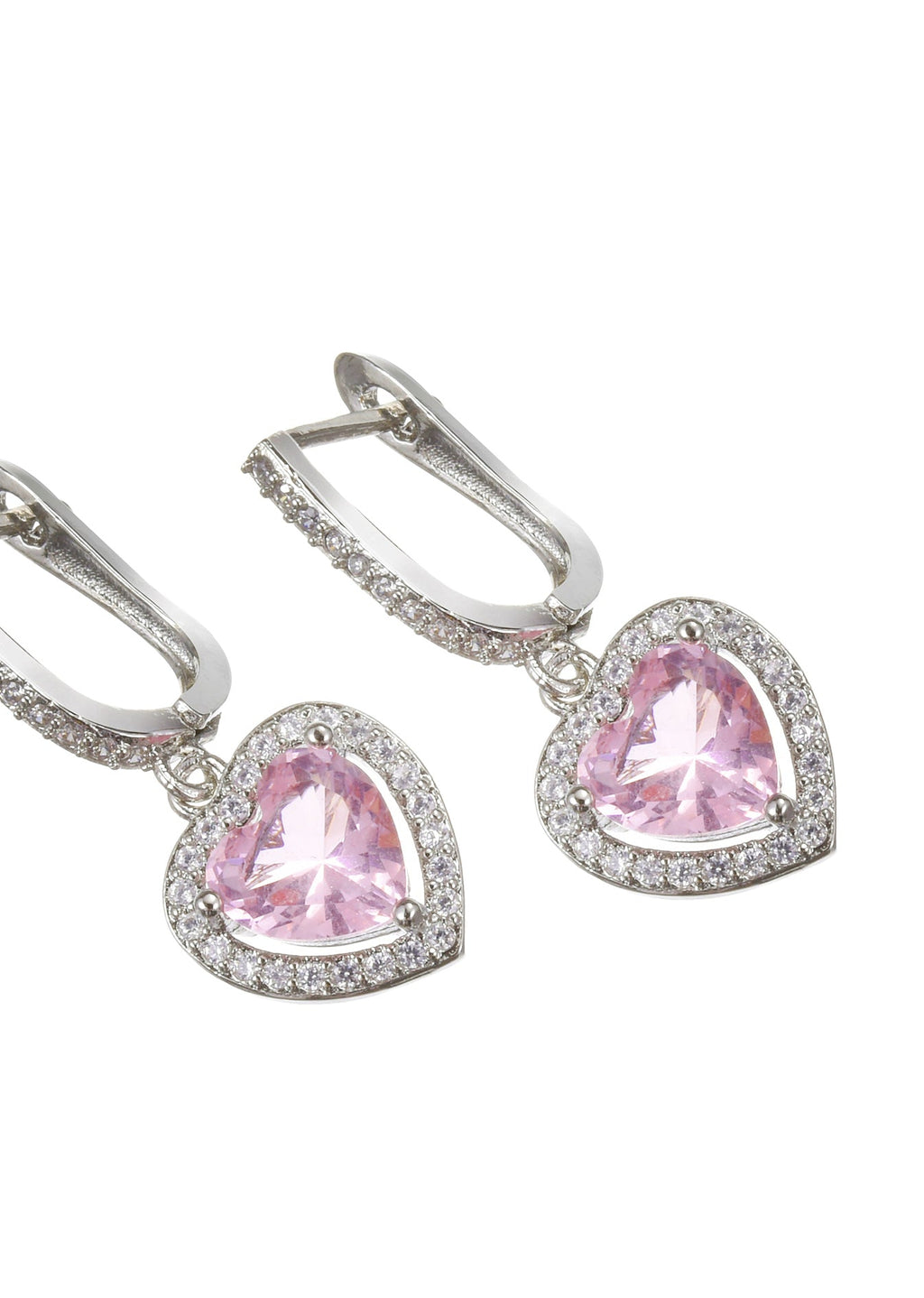 Rosa glitzernde Love Ohrringe
