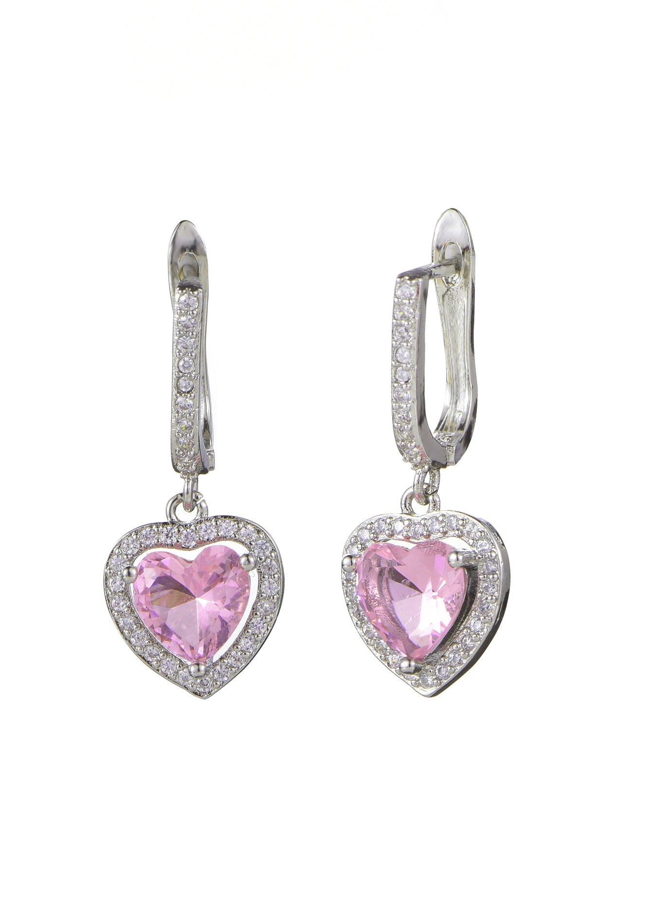 Rosa glitzernde Love Ohrringe