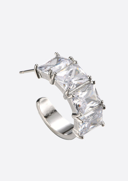 Cocktail-Silber-Diamant-Ohrringe