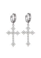 Ivonne Gothic Silber Kreuz Ohrringe