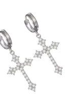Ivonne Gothic Silber Kreuz Ohrringe