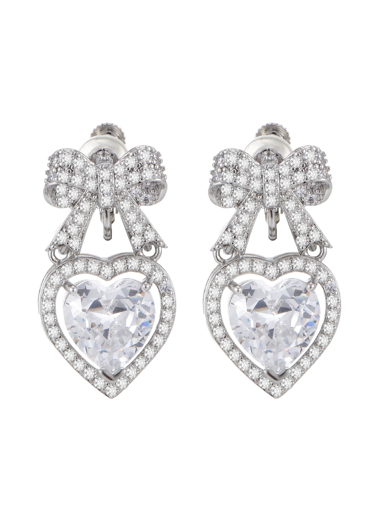Glitzernde Ashley Bow Love Ohrringe