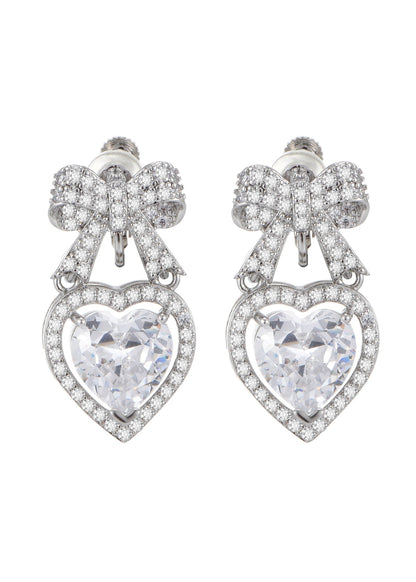 Glitzernde Ashley Bow Love Ohrringe