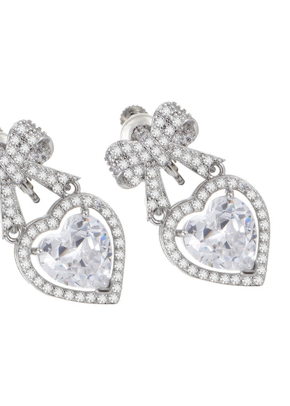 Glitzernde Ashley Bow Love Ohrringe