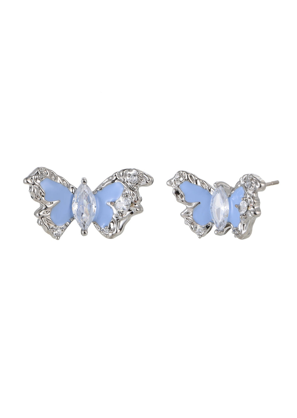 Mel Blue Myth Schmetterling Silber Ohrringe