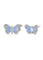 Mel Blue Myth Schmetterling Silber Ohrringe