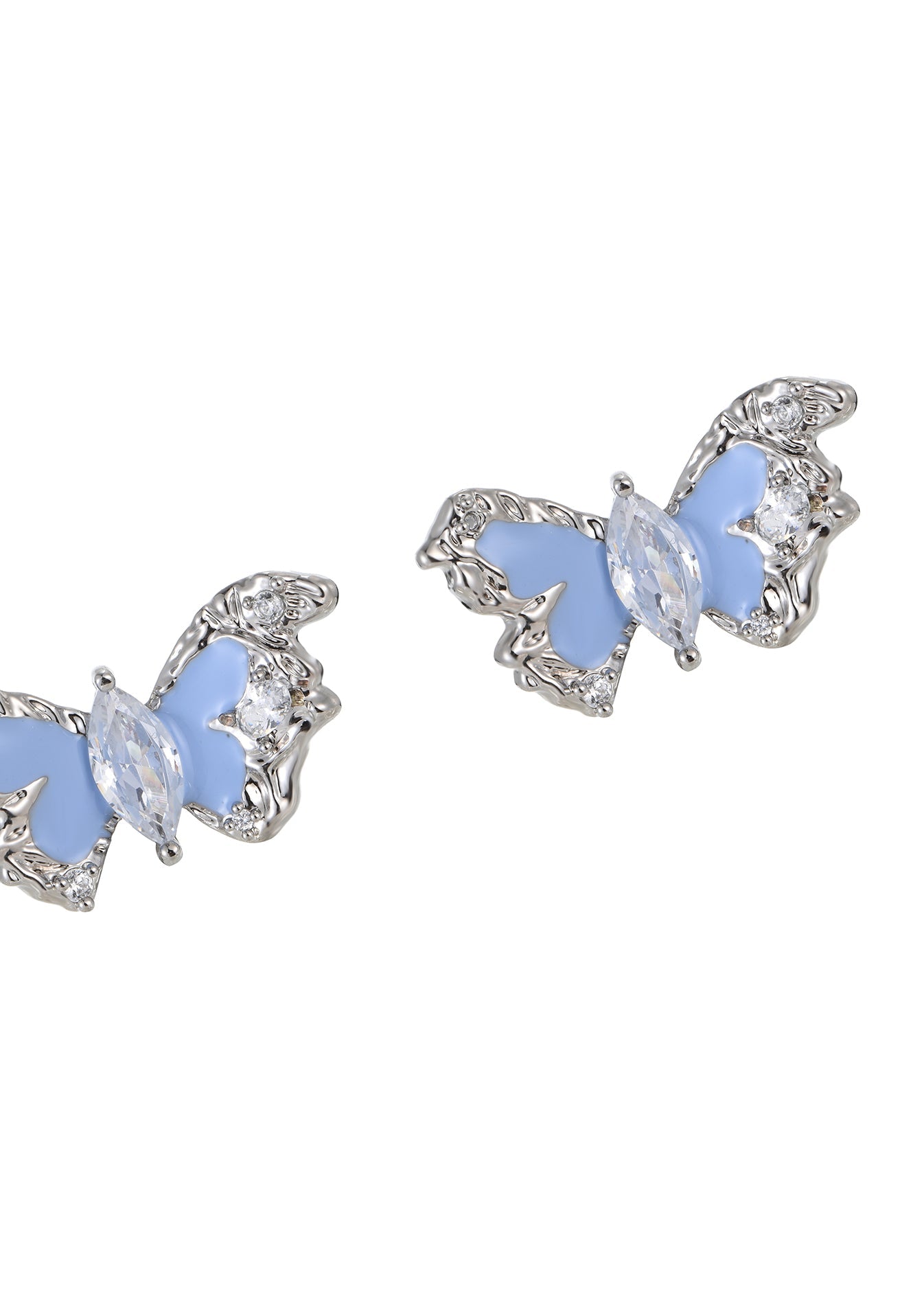 Mel Blue Myth Schmetterling Silber Ohrringe