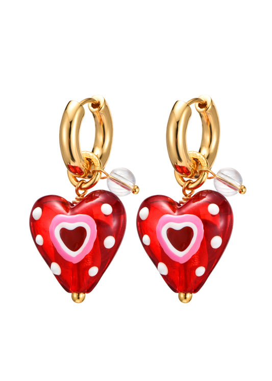 Raquel Crystal Love Ohrringe in Rot