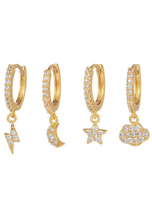 Sky Moods – Goldenes Huggie-Ohrring-Set
