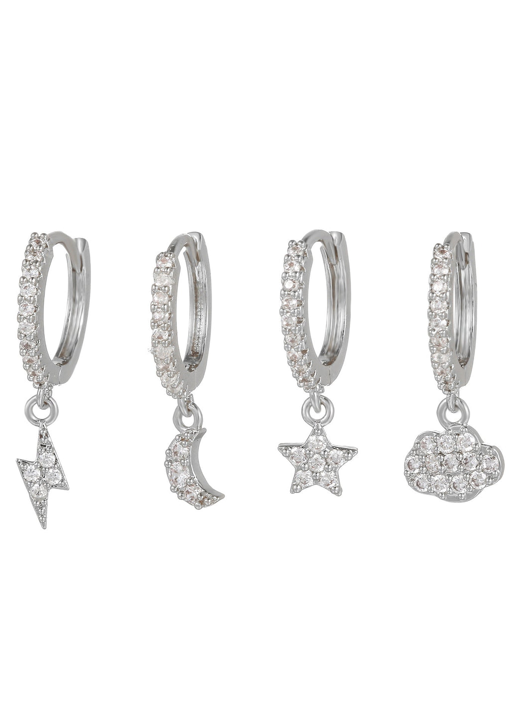 Sky Moods – Silbernes Huggie-Ohrring-Set