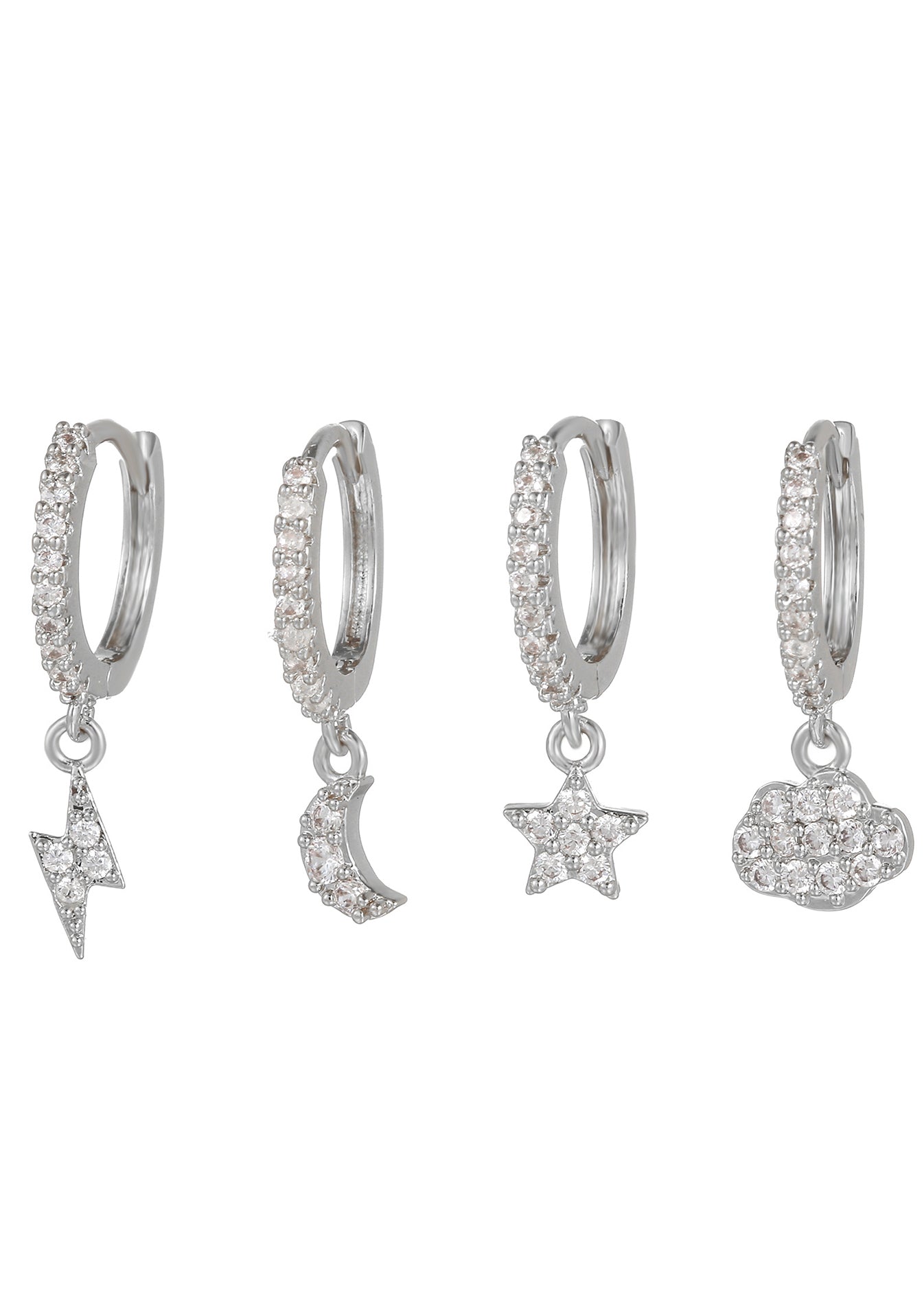 Set di orecchini Huggie in argento Sky Moods