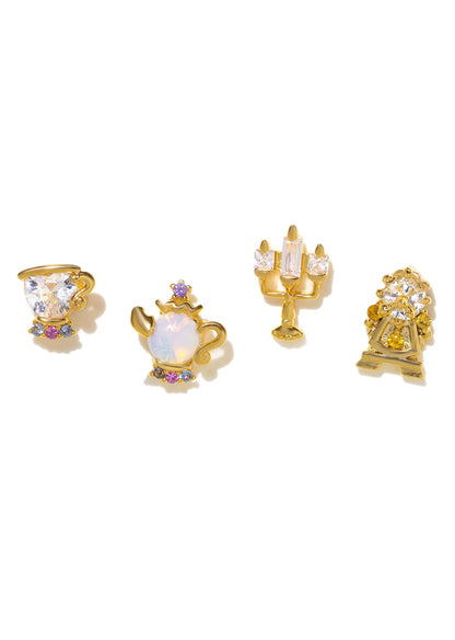 Set di orecchini a bottone in argento Make A Wish