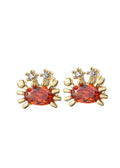 Glitzernde Ohrstecker „Petit Orange“ mit Krabbenmotiv