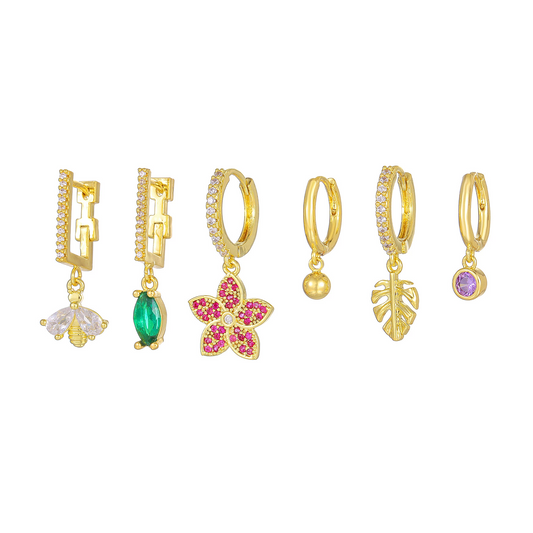 Petit Spring Garden Goldenes Ohrring-Set