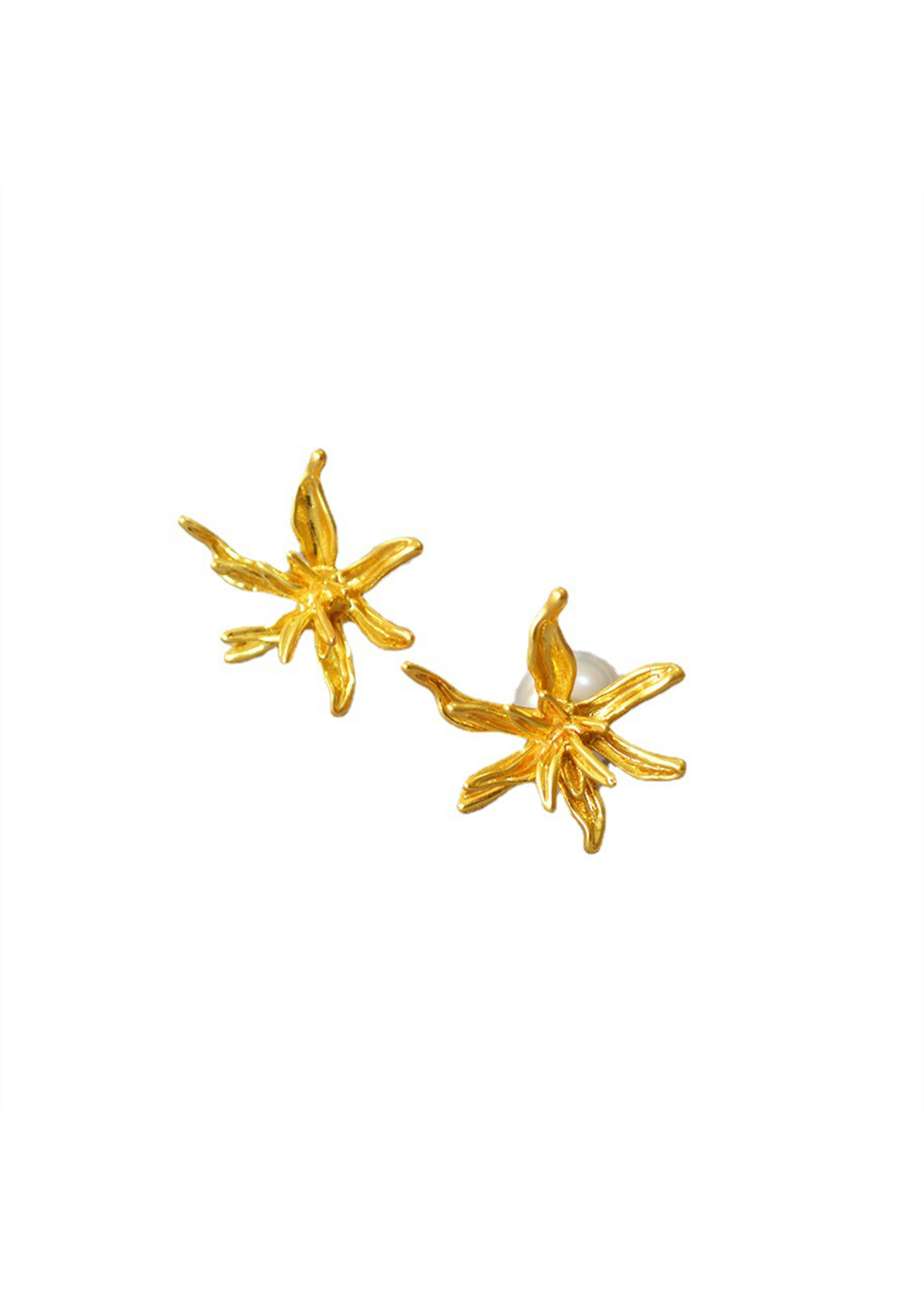 Artsy Ann – Huggie-Ohrringe mit goldenen Perlen