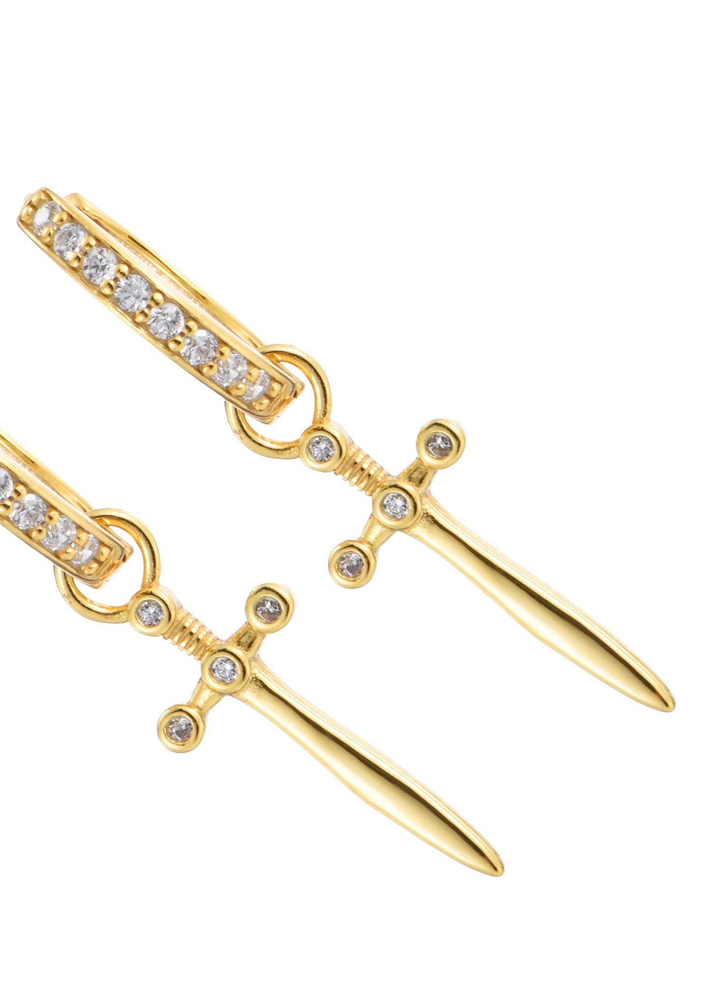 Charles Sword Goldene Huggie-Ohrringe
