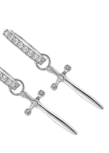Charles Sword – Huggie-Ohrringe aus Silber