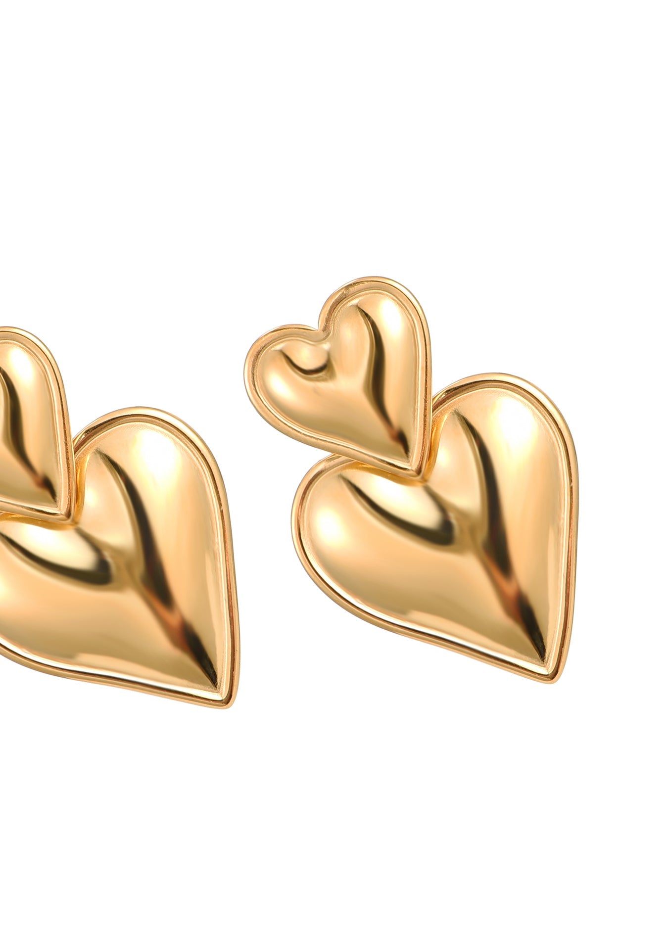 Herz Herz Goldene Ohrringe