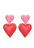 Heiße rosa Herz Herz Liebe Ohrringe