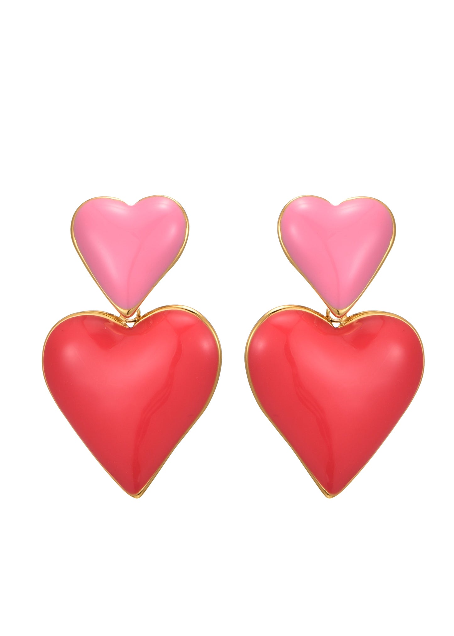 Heiße rosa Herz Herz Liebe Ohrringe