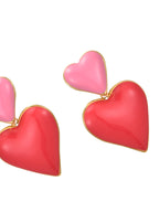 Heiße rosa Herz Herz Liebe Ohrringe