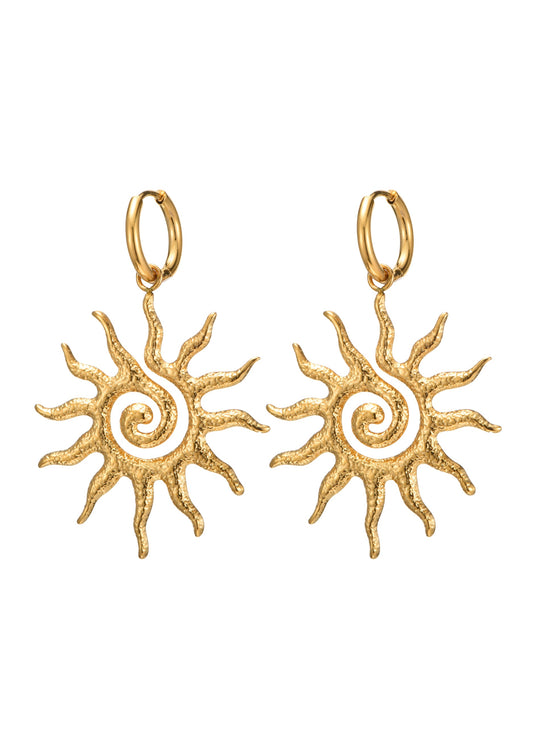Goldene Ohrringe „Soleil Sun“