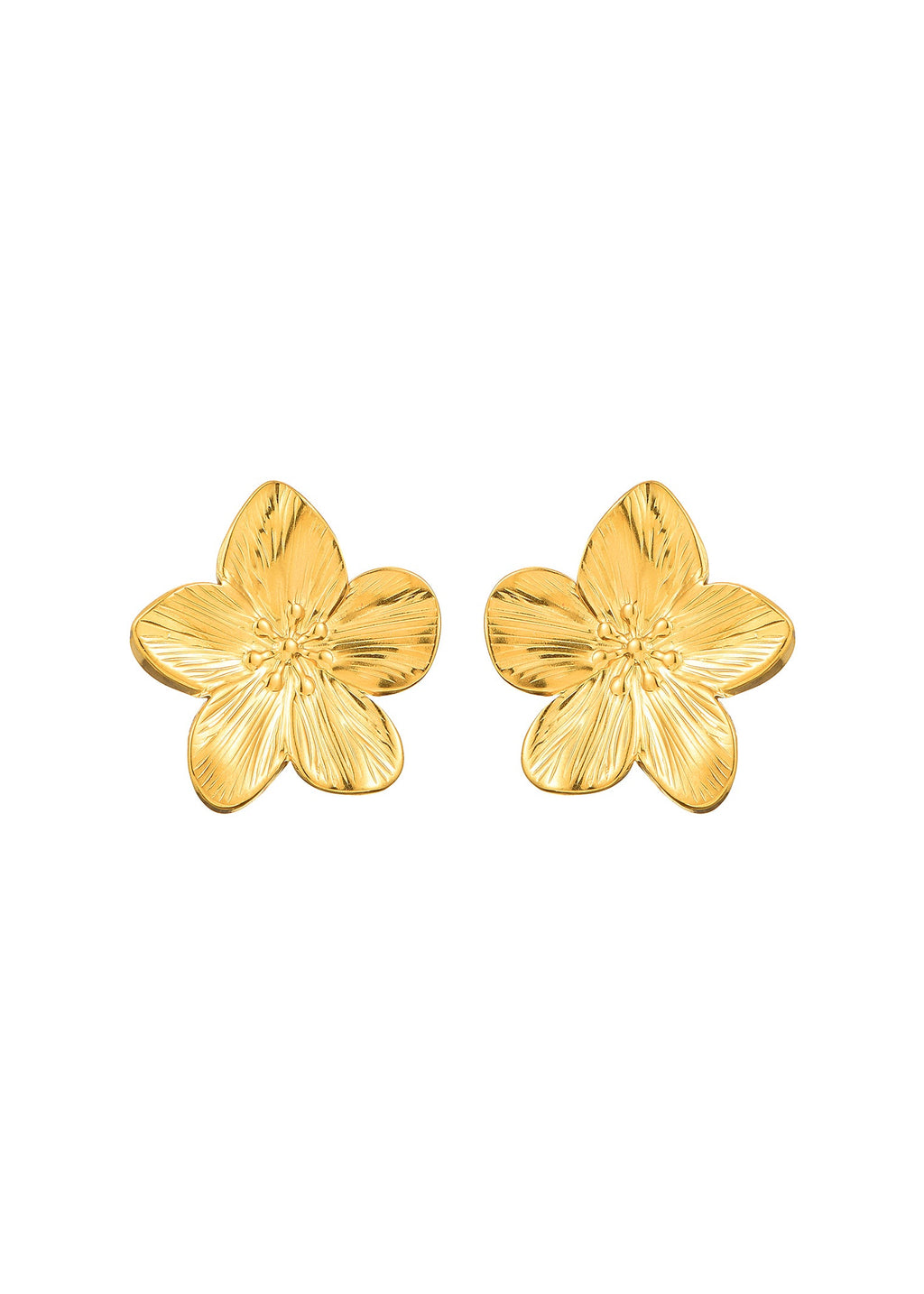 Goldene Ohrringe „Dschungelblume Siesta“