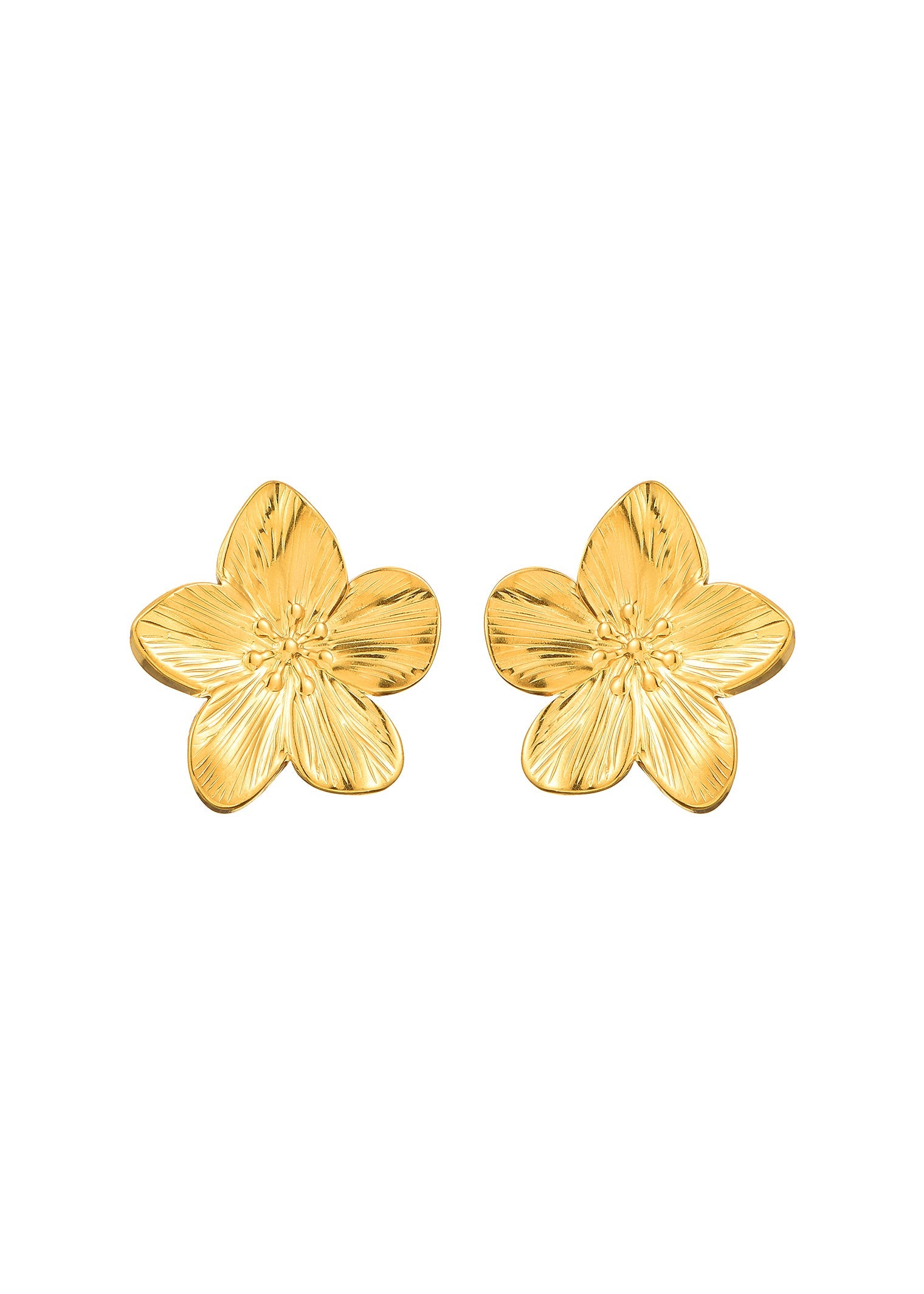Goldene Ohrringe „Dschungelblume Siesta“