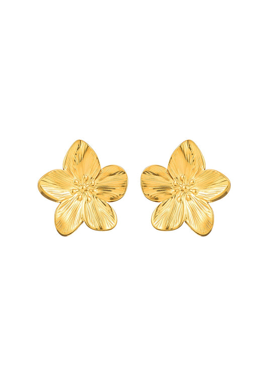 Jungle Flower Siesta Golden Earrings