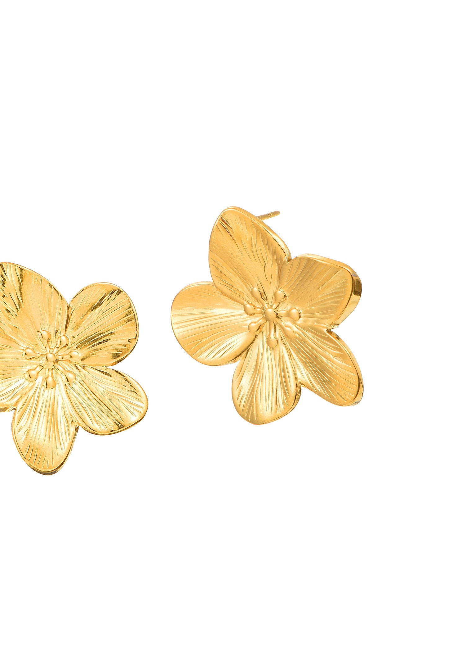 Goldene Ohrringe „Dschungelblume Siesta“