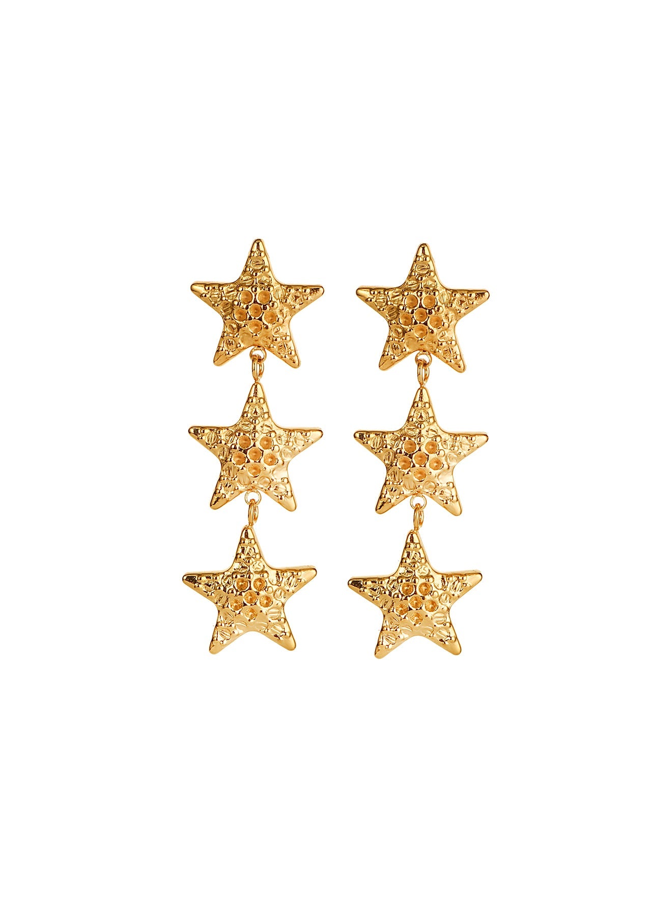 Myra Trio Stern Goldene Ohrringe