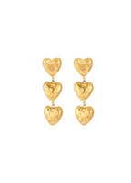 Myra Trio Herz Goldene Ohrringe