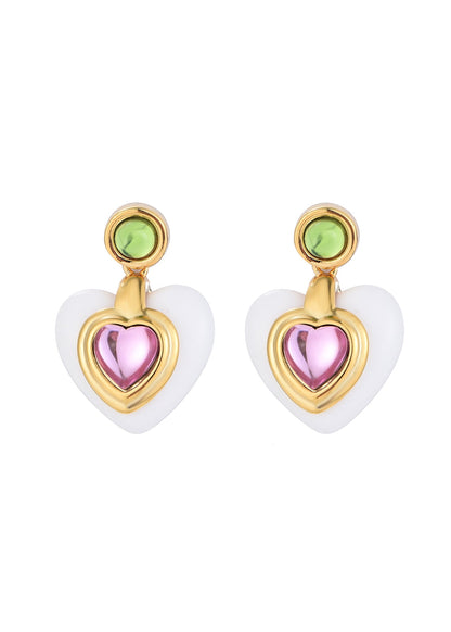 Orecchini a cuore rosa Roxy