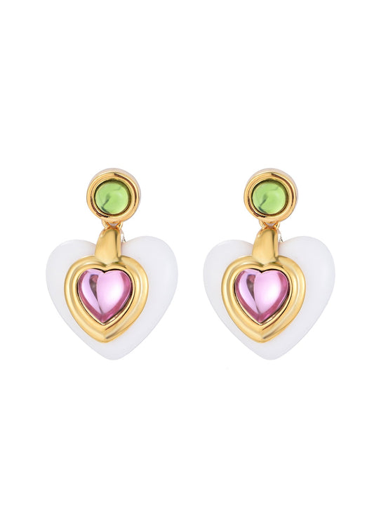 Orecchini a cuore rosa Roxy