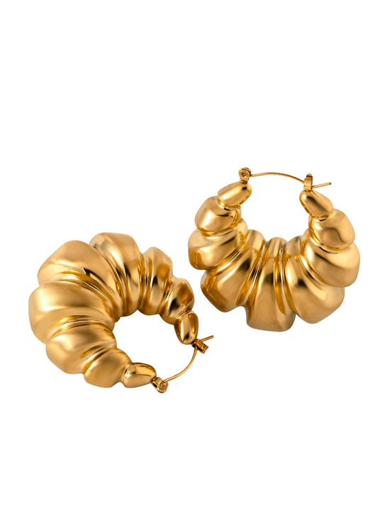 Goldene Croissant-Ohrringe