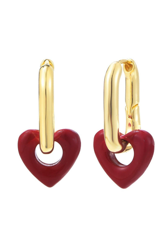 Orecchini Fred Red Heart dorati