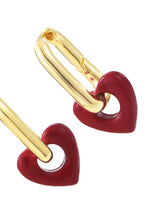 Fred Rotes Herz Goldene Ohrringe