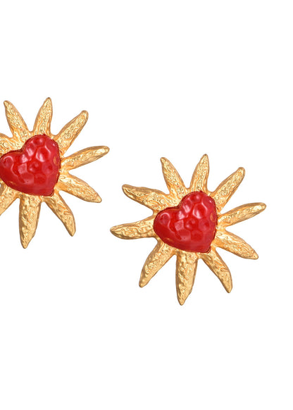 Orecchini vintage dorati Soleil Sun Love