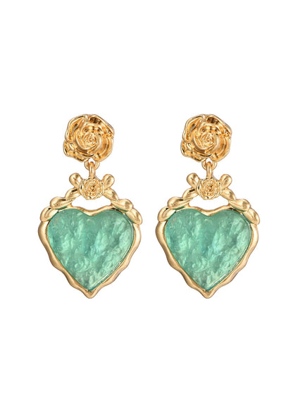 Midsummer Love In Mint Vintage Golden Eearrings
