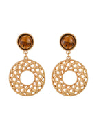 Antoinette Tigerauge Vintage Ohrringe